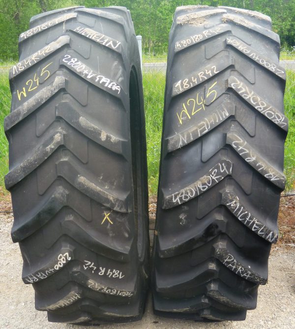 2 x Opona używana rolnicza 480/80R42 18,4R42 MICHELIN AGRIBIB 800zł W245