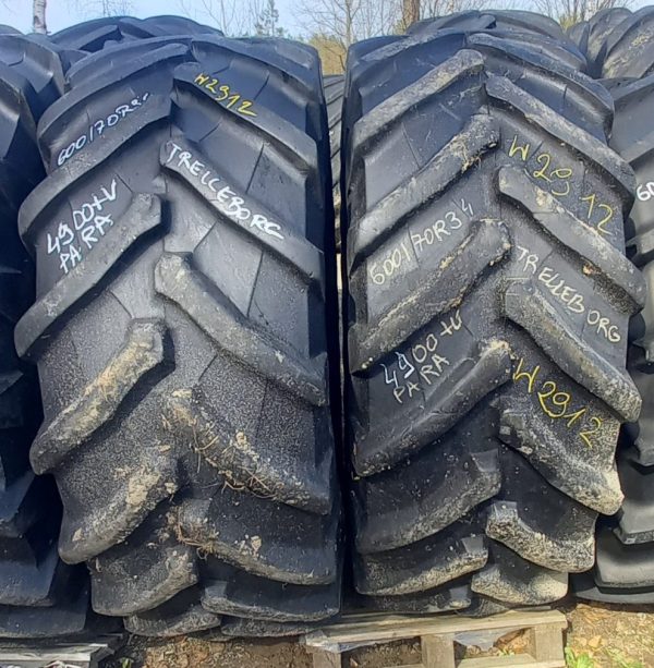 2 x Opona używana rolnicza 600/70R34 TRELLEBORG TM900; 2000zł W2912