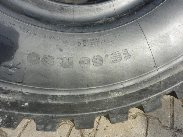 2 x Opona używana przemysłowa 16,00R20 MICHELIN XZL 1300zł W3110 - obrazek 3