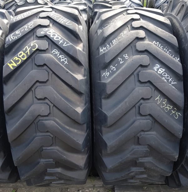 2x Opona używana przemysłowa 440/80-28 16.9-28 MICHELIN POWER CL 1400zł W3875