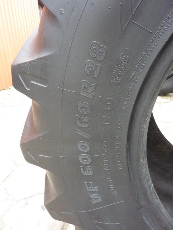 Opona używana rolnicza 600/60R28 MICHELIN XEOBIB 1200zł W3864 - obrazek 3