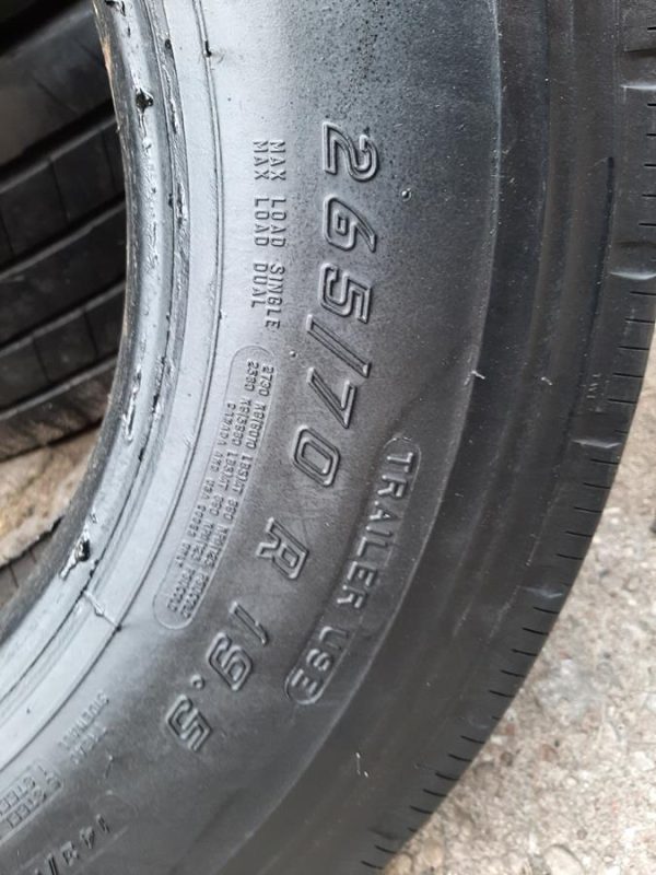 Opona używana ciężarowa 265/70R19.5 FIRESTONE TSP3000; 500zł C2368 - obrazek 3