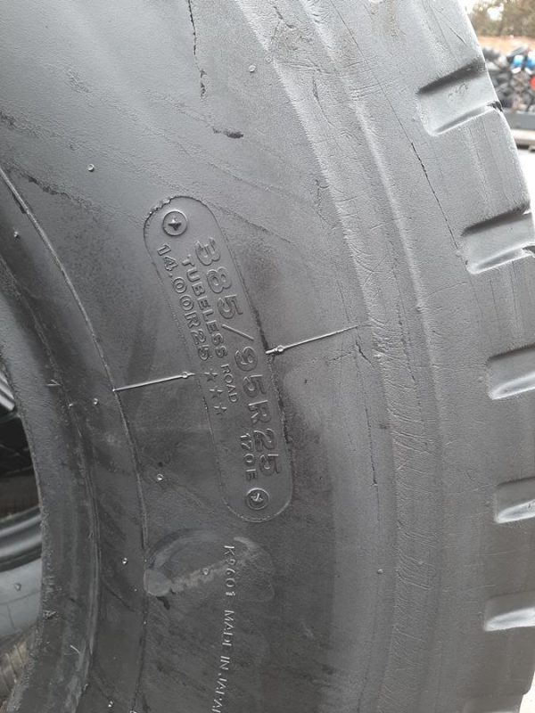 2x Opona używana przemysłowa 385/95R25 14.00R25 BRIDGESTONE VSHS 1500zł W4286 - obrazek 3