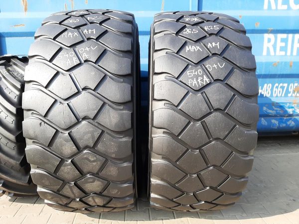 2x Opona używana przemysłowa 26.5R25 MAXAM MS302; 2700zł W4300