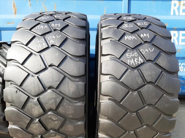 2x Opona używana przemysłowa 26.5R25 MAXAM MS302; 2700zł W4300 - obrazek 4