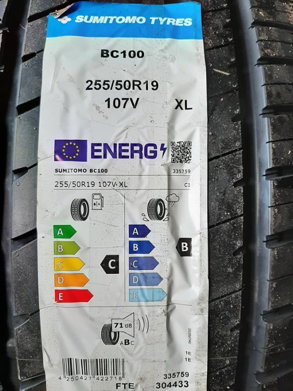 4x Opona nieużywana letnia 255/50R19 SUMITOMO BC100 A3996