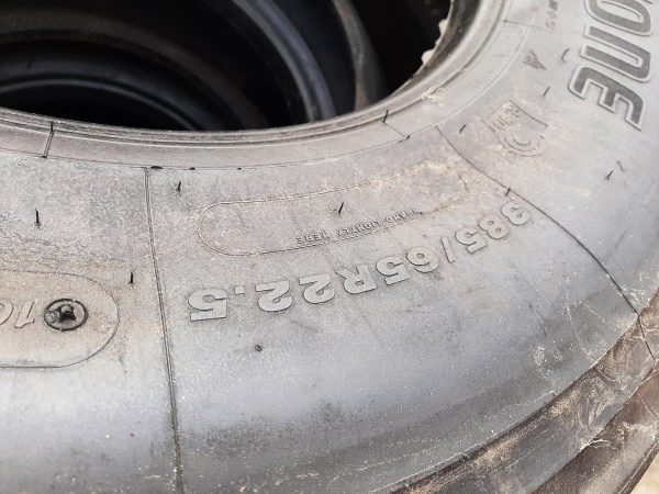 2x Opona używana ciężarowa 385/65R22.5 BRIDGESTONE DURAVIS R-TRAILER 002 250zł C2565 - obrazek 3